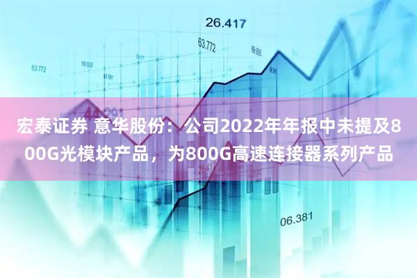 宏泰证券 意华股份：公司2022年年报中未提及800G光模块产品，为800G高速连接器系列产品