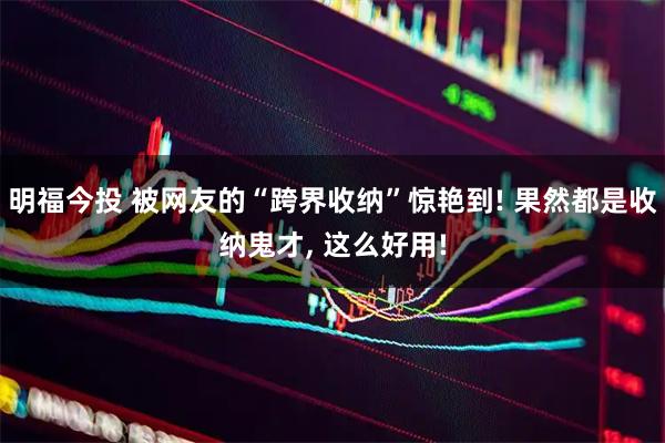 明福今投 被网友的“跨界收纳”惊艳到! 果然都是收纳鬼才, 这么好用!